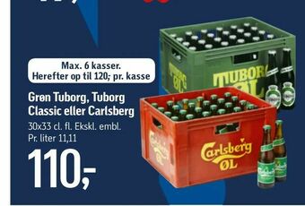 Føtex Grøn Tuborg, Tuborg Classic eller Carlsberg tilbud