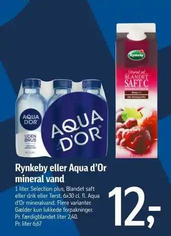 Føtex Rynkeby eller Aqua d'Or mineral vand tilbud