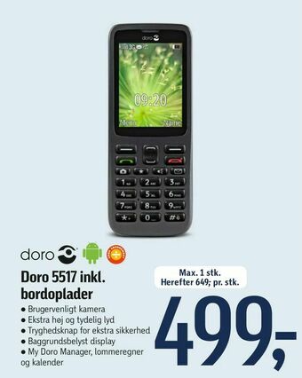 Føtex Doro 5517 inkl. bordoplader tilbud