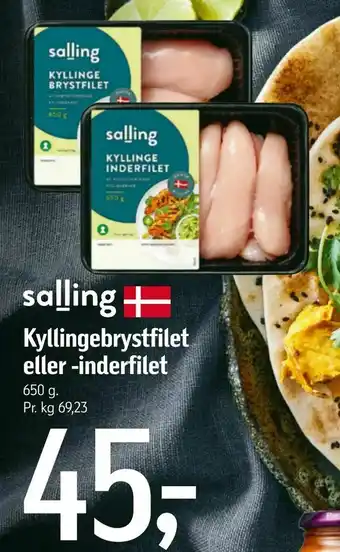 Føtex Kyllingebrystfilet eller -inderfilet tilbud