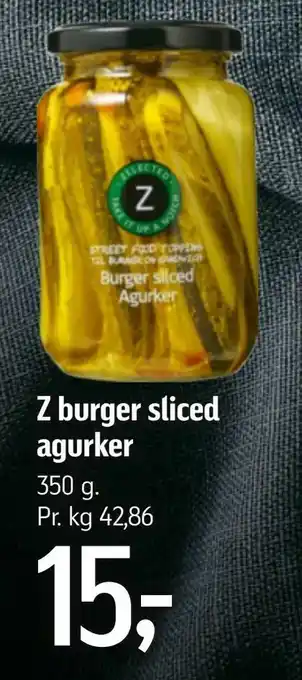 Føtex Z burger sliced agurker tilbud
