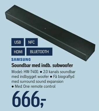 Føtex Soundbar med indb. subwoofer tilbud