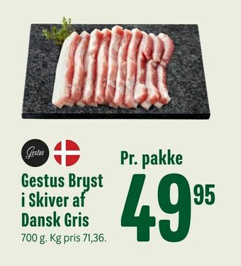 Min Købmand Gestus Bryst i Skiver af Dansk Gris tilbud