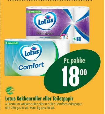 Min Købmand Lotus Køkkenruller eller Toiletpapir tilbud