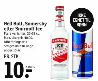 SPAR Red Bull, Somersby eller Smirnoff Ice tilbud