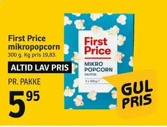 SPAR First Price mikropopcorn tilbud