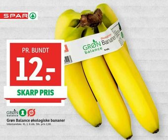 SPAR Grøn Balance økologiske bananer tilbud