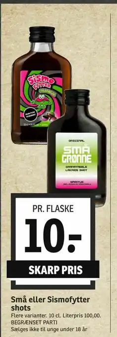 SPAR Små eller Sismofytter shots tilbud