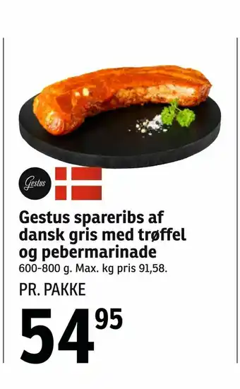 SPAR Gestus spareribs af dansk gris med trøffel og pebermarinade tilbud