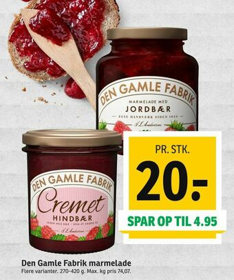 SPAR Den Gamle Fabrik marmelade tilbud