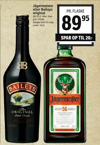 SPAR Jägermeister eller Baileys original tilbud