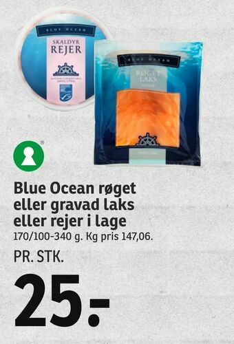 SPAR Blue Ocean røget eller gravad laks eller rejer i lage tilbud