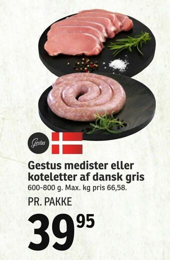 SPAR Gestus medister eller koteletter af dansk gris tilbud