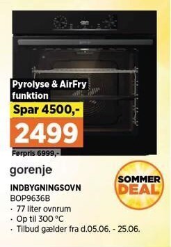 Power Gorenje indbygningsovn tilbud