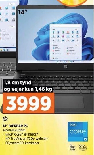 Power Hp 14 bærbar pc tilbud