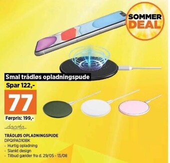 Power Dacota trådløs opladningspude tilbud