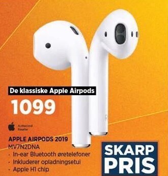 Power Apple airpods 2019 tilbud