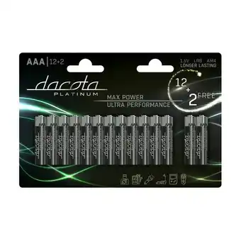 Power Dacota platinum max power aaa-batterier, 14 stk tilbud