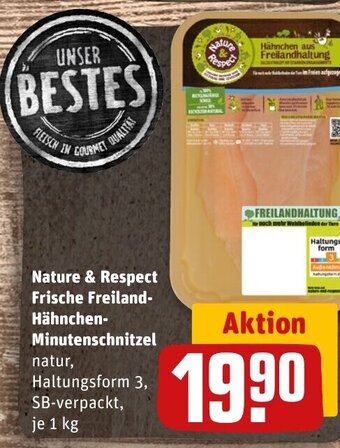 REWE DE Nature & Respect Frische Freiland-Hähnchen- Minutenschnitzel tilbud