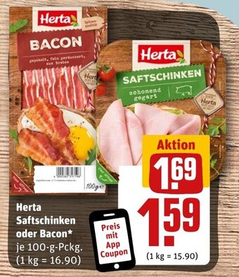 REWE DE Herta Saftschinken oder Bacon tilbud