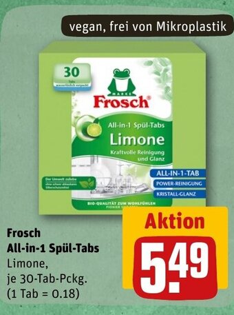 REWE DE Frosch All-in-1 Spül-Tabs tilbud
