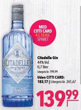 Citti Citadelle gin tilbud