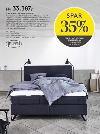 SengeSpecialisten Jensen j4 dream elevationsseng tilbud