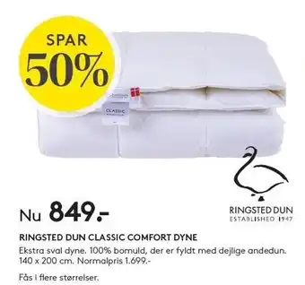 SengeSpecialisten Ringsted dun classic comfort dyne tilbud