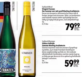 Vingård franzen der sommer war sehr gross riesling kvalitetsvin eller schloss vollrads sommer riesling kvalitetsvin