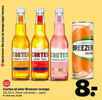 Netto Cortes øl eller Breezer orange tilbud