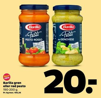 Netto Barilla grøn eller rød pesto tilbud