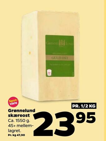 Netto Grønnelund skæreost tilbud