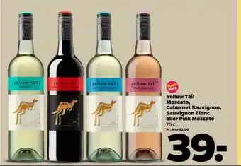 Netto Yellow Tail Moscato, Cabernet Sauvignon, Sauvignon Blanc eller Pink Moscato tilbud
