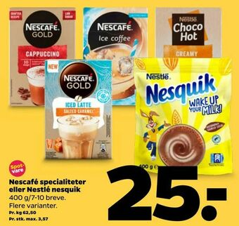 Netto Nescafé specialiteter eller Nestlé nesquik tilbud