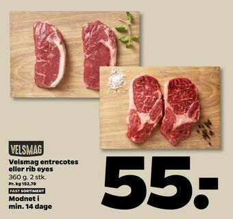 Netto Velsmag entrecotes eller rib eyes tilbud
