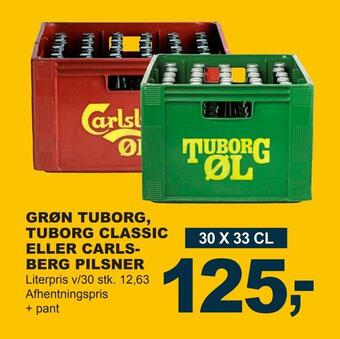 Let-Køb Grøn tuborg, tuborg classic eller carlsberg pilsner tilbud