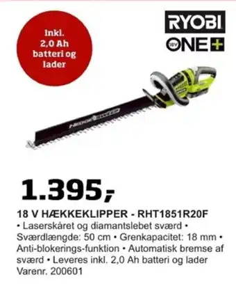 Bygma 18 V HÆKKEKLIPPER - RHT1851R20F tilbud