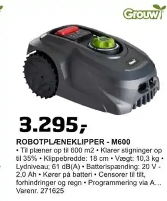Bygma ROBOTPLÆNEKLIPPER - M600 tilbud