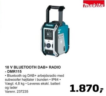 18 V BLUETOOTH DAB+ RADIO - DMR115