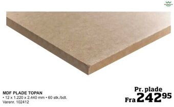 Bygma MDF PLADE TOPAN tilbud