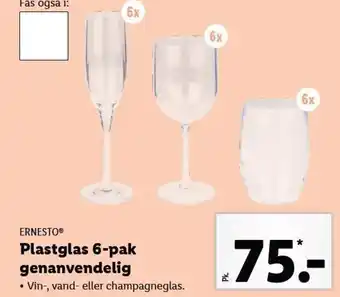 ERNESTOⓇ Plastglas 6-pak genanvendelig