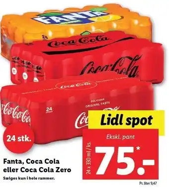 Lidl Fanta, coca cola eller coca cola zero tilbud