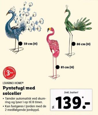 Lidl Pyntefugl med solceller tilbud