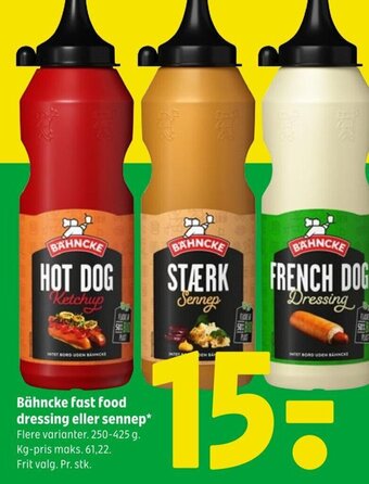 Coop 365 Bähncke fast food dressing eller sennep tilbud
