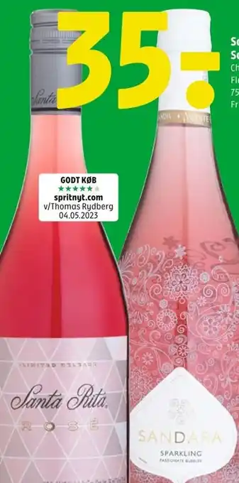 Coop 365 Santa Rita Rosé eller Sandara Sparkling Rosé tilbud