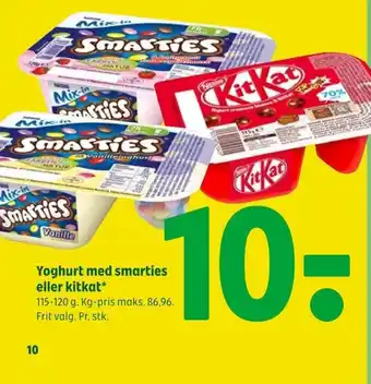 Coop 365 Yoghurt med smarties eller kitkat* tilbud