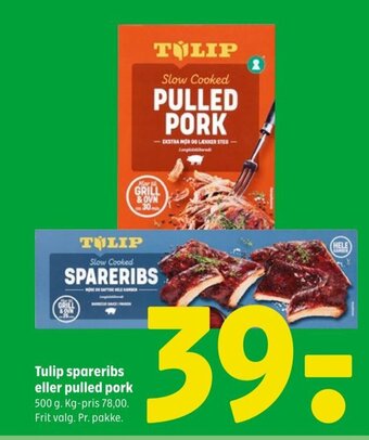 Coop 365 Tulip spareribs eller pulled pork tilbud