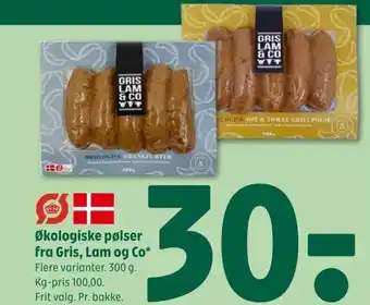 Coop 365 Økologiske pølser fra Gris, Lam og Co tilbud
