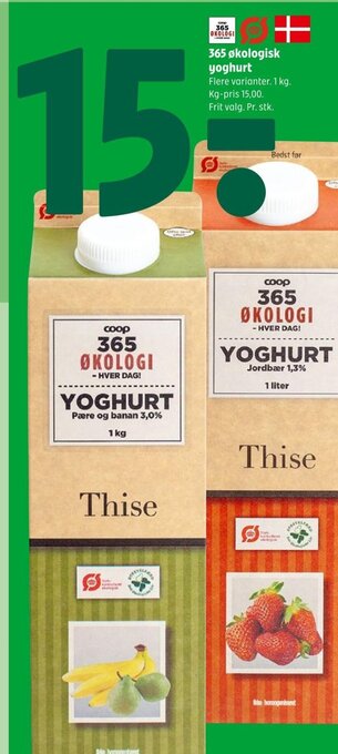 Coop 365 365 økologisk yoghurt tilbud