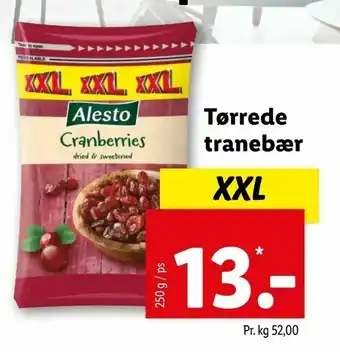 Tørrede tranebær
